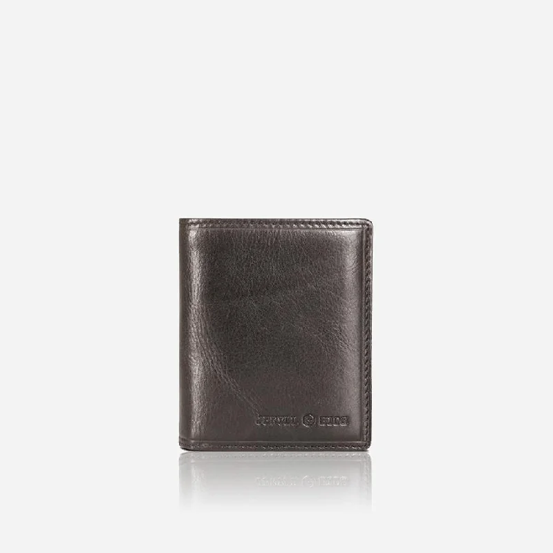 Flip Over Leather Wallet, Black