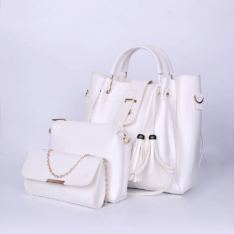 Alpha White 3Pcs Handbag