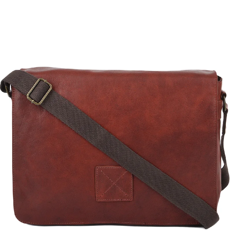 Ashwood Leather Pedro Cognac Messenger Bag