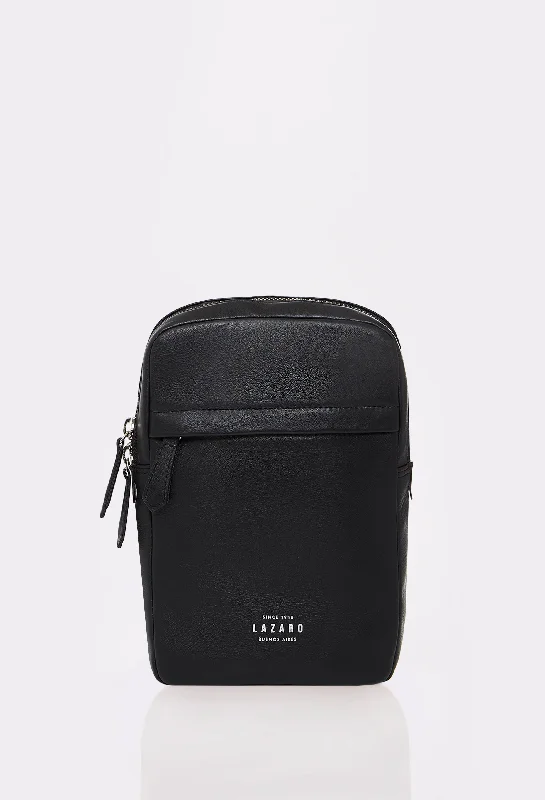 Black Leather Sling Bag 'Salerno'