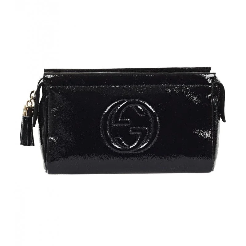 Gucci Black patent leather Soho cosmetic case