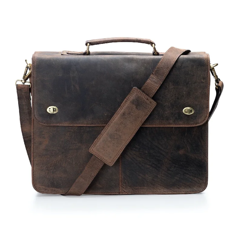 Leather Laptop Briefcase  - Copper