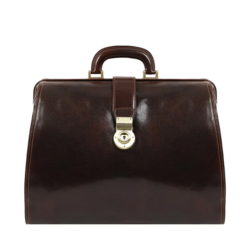 Brown Large Leather Doctor Bag - Mrs Dalloway