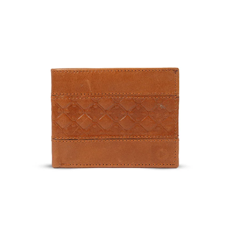 Men's Tan Leather Bi-Fold Wallet