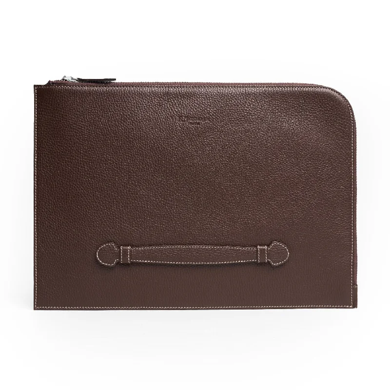 DARK BROWN LEATHER PORTFOLIO