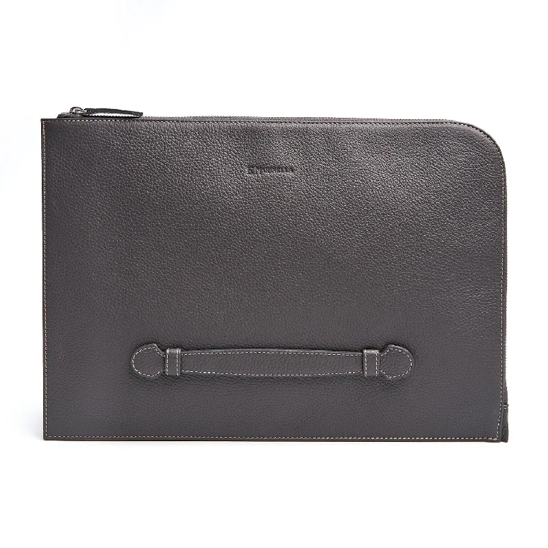 DARK GREY LEATHER PORTFOLIO