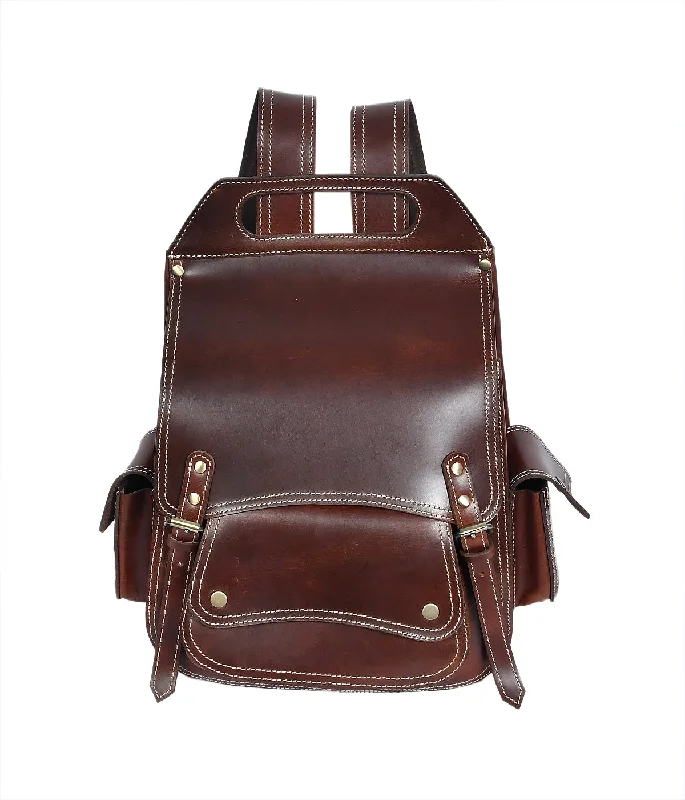 Elevate Your Style with Our Classic Brown Leather Backpack. Art: BG-1432