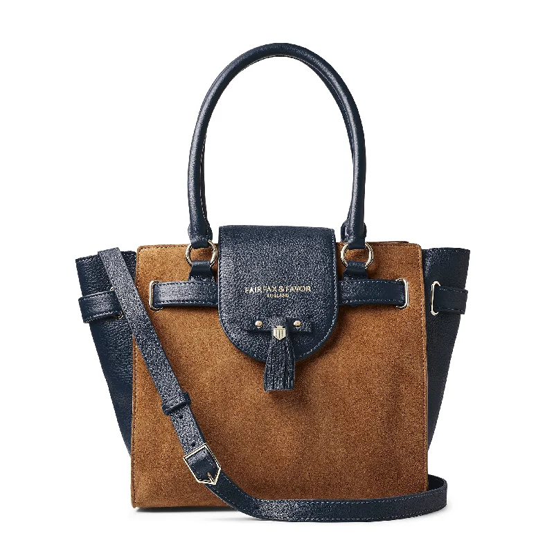 Fairfax & Favor Windsor Tote Handbag - Tan/Navy