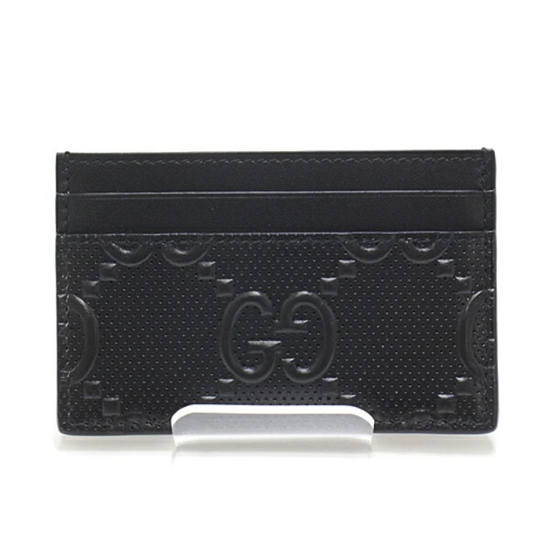 Gucci card case 625564 black calf leather