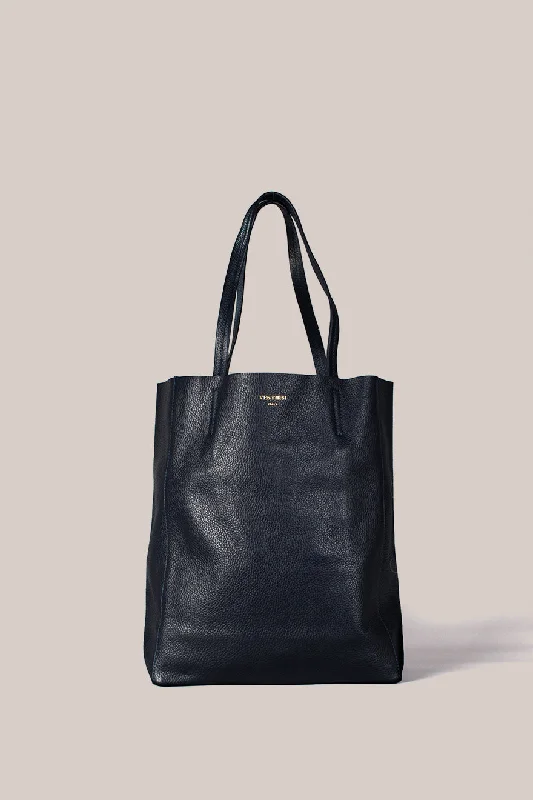 Jillian Navy Leather Tote