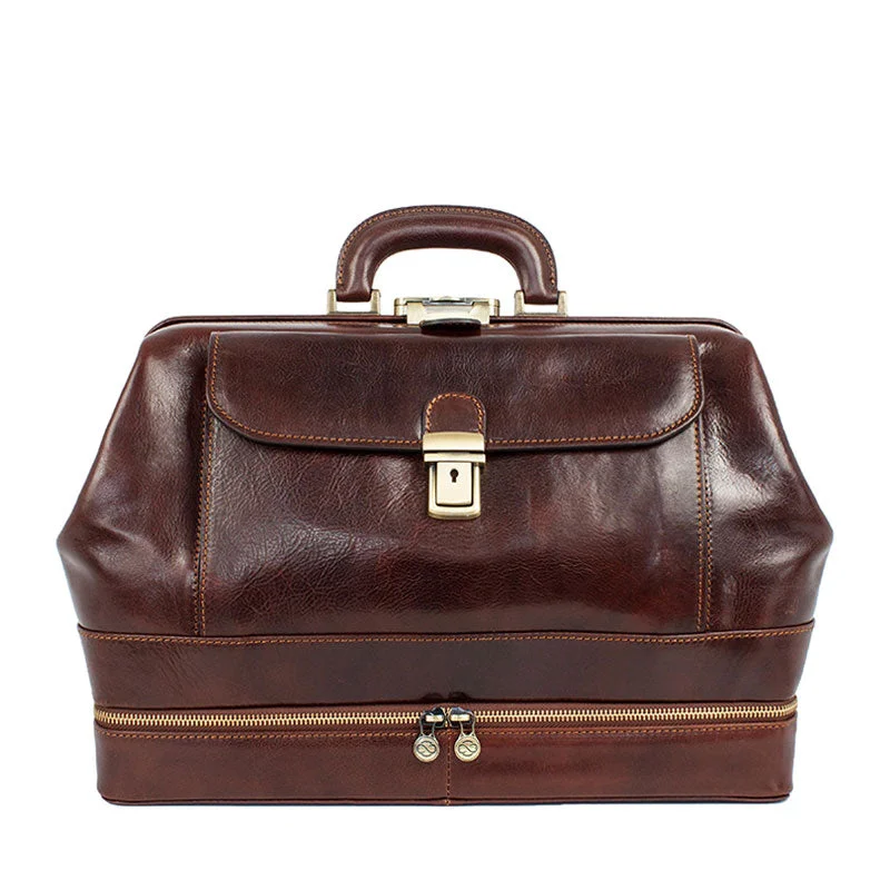 Large Italian Leather Doctor Bag - The Master and Margarita