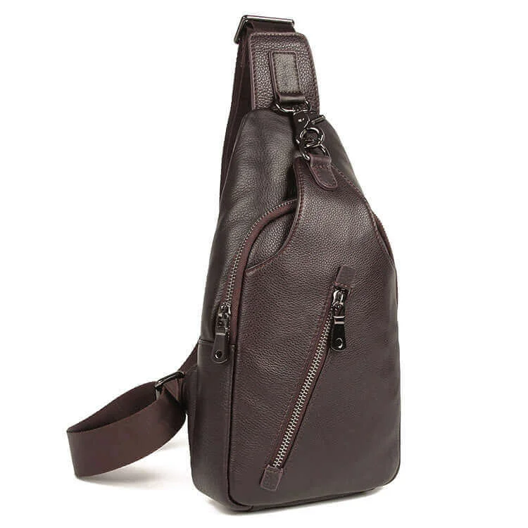 Leather Chest Bag - Crossbody Sling Bag