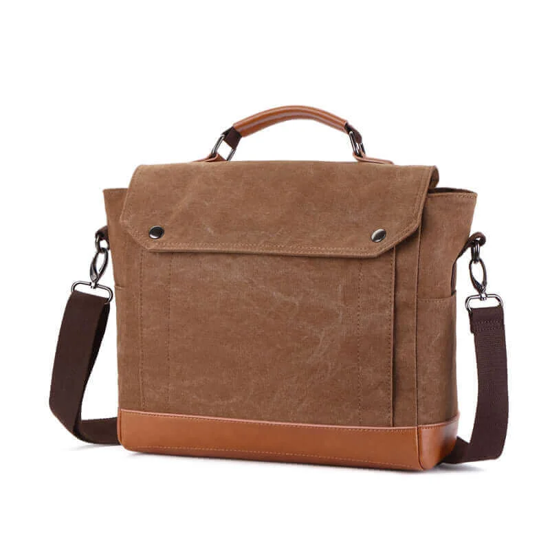 Retro Casual Canvas Messenger Bag: Fits 13.3 Inch Laptop