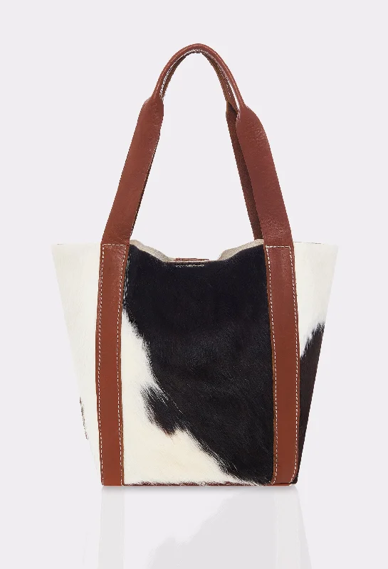 Tan Cowhide Leather Mini Bucket Bag ‘Ushuaia’