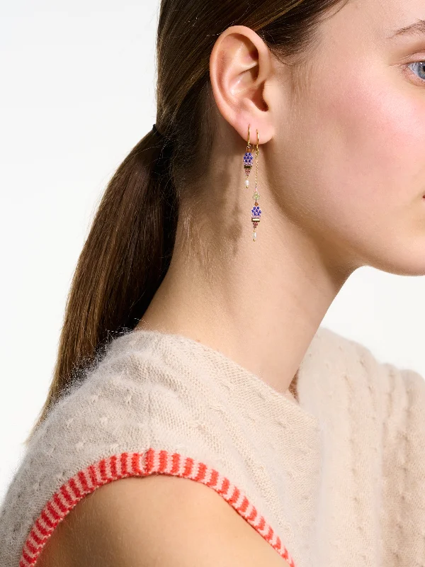 LE FOURBI DE CAPUCINE | GRENAT ASYMMETRICAL EARRINGS