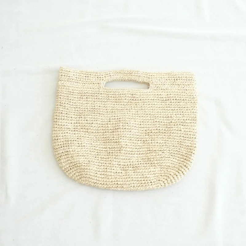 Casta Hand Crocheted Raffia Tote Bag - Natural