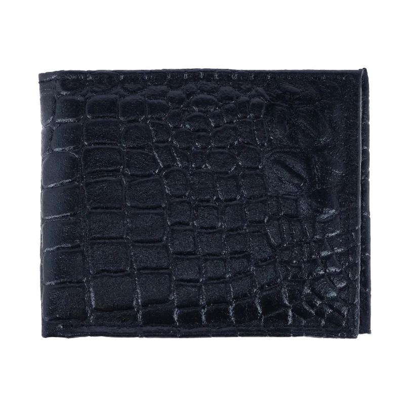 CTM® Men's Alligator Print Bifold Wallet