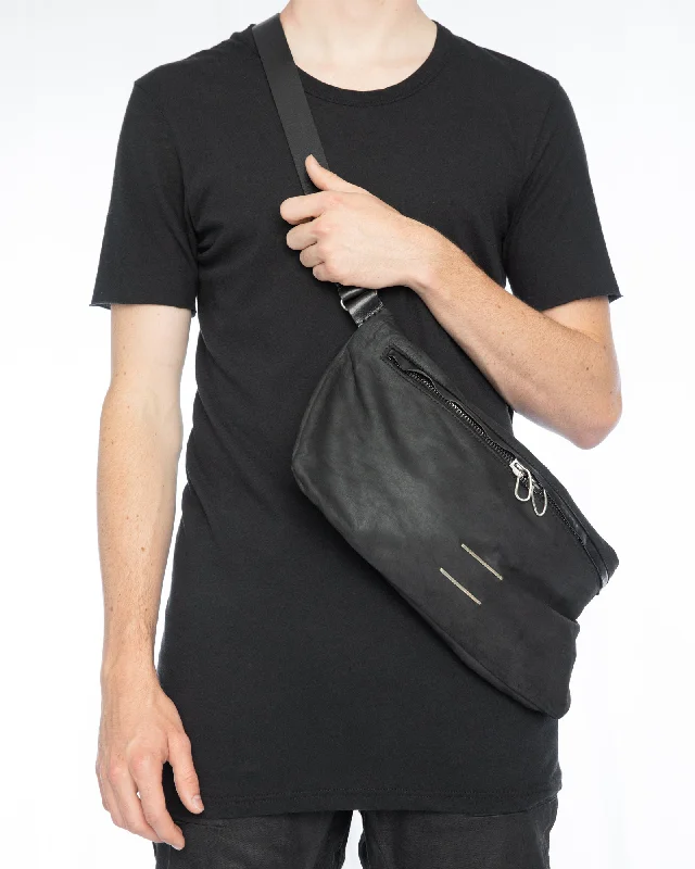 Matte Black Calf Leather Ontario Bumbag