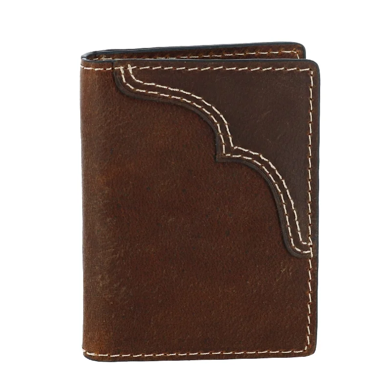 Wrangler Men's Leather Card Case Wallet with Money Clip