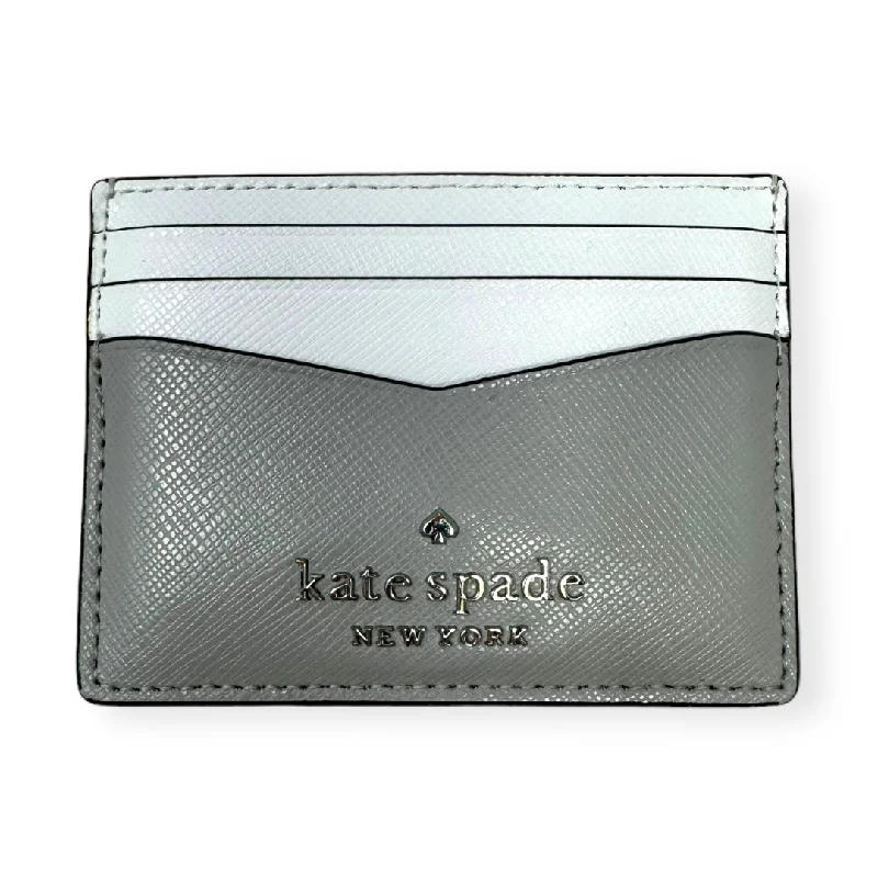 Staci Colorblock Saffiano Card Holder - Nimbus Grey Designer By Kate Spade  Size: Small